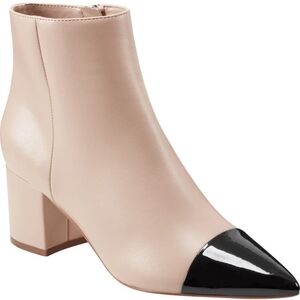 Marc Fisher Two-Tone Pointed Toe Ankle Boot in Blush and Black